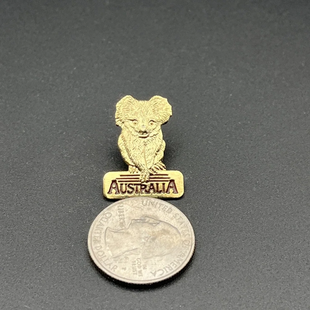 Vintage Australia Country‎ Koala Gold Tone Lapel Hat Pin